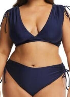Time and Tru 2pc Ruched Plus Bikini Swimsuit Plus Size 3x 24w/26w New